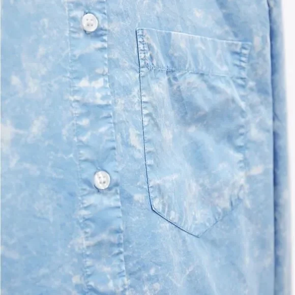 ZARA WASHED EFFECT POPLIN SHIRT - Picture 4 of 13